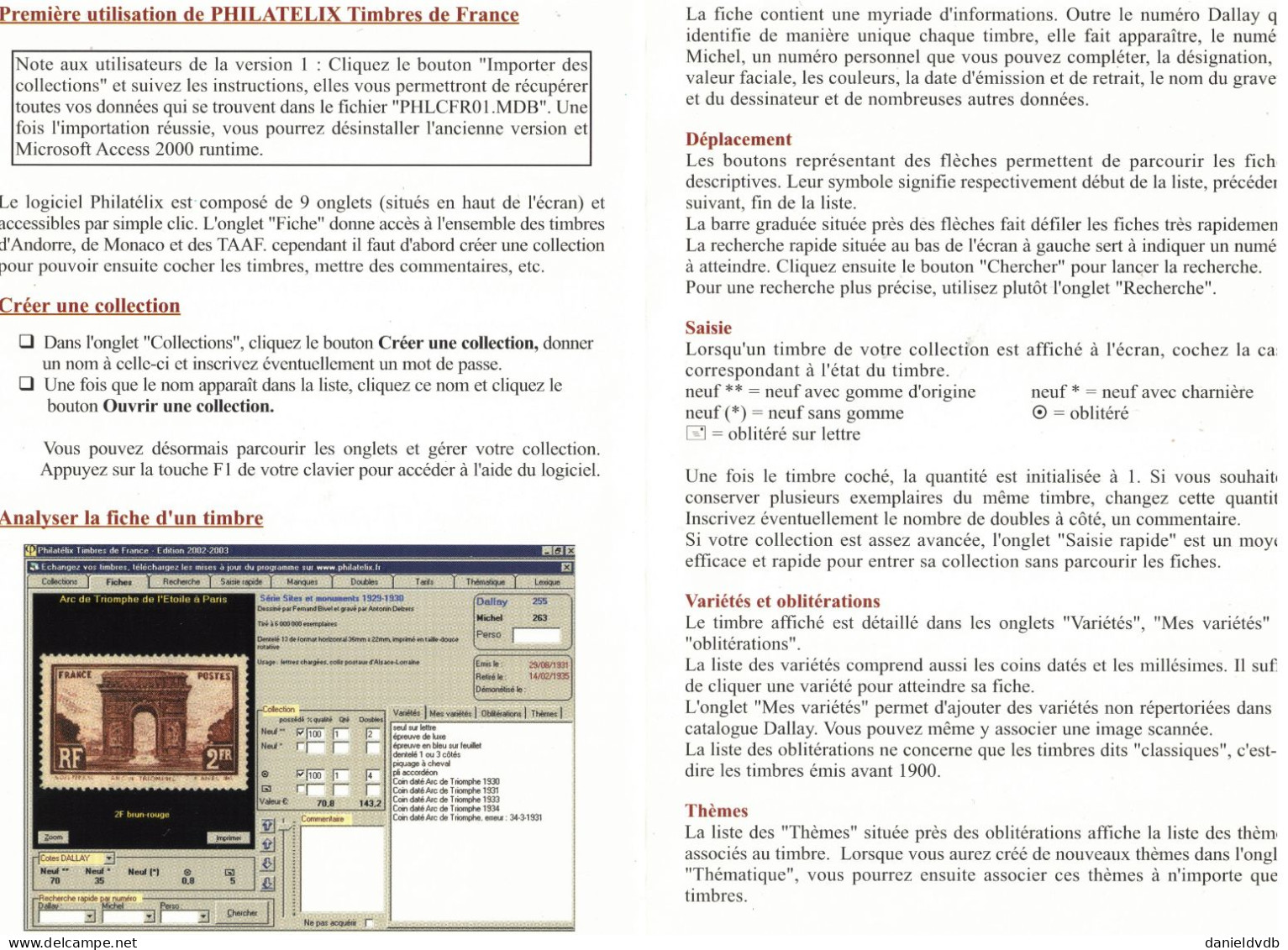 Timbres De FRANCE 1849 - 2001 Philatelix édition Dallay 2002-2003 1 CD-ROM - French