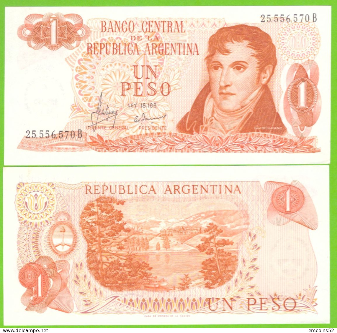 ARGENTINA 1 PESO 1970/1973 P-287(1)  UNC - Argentinië