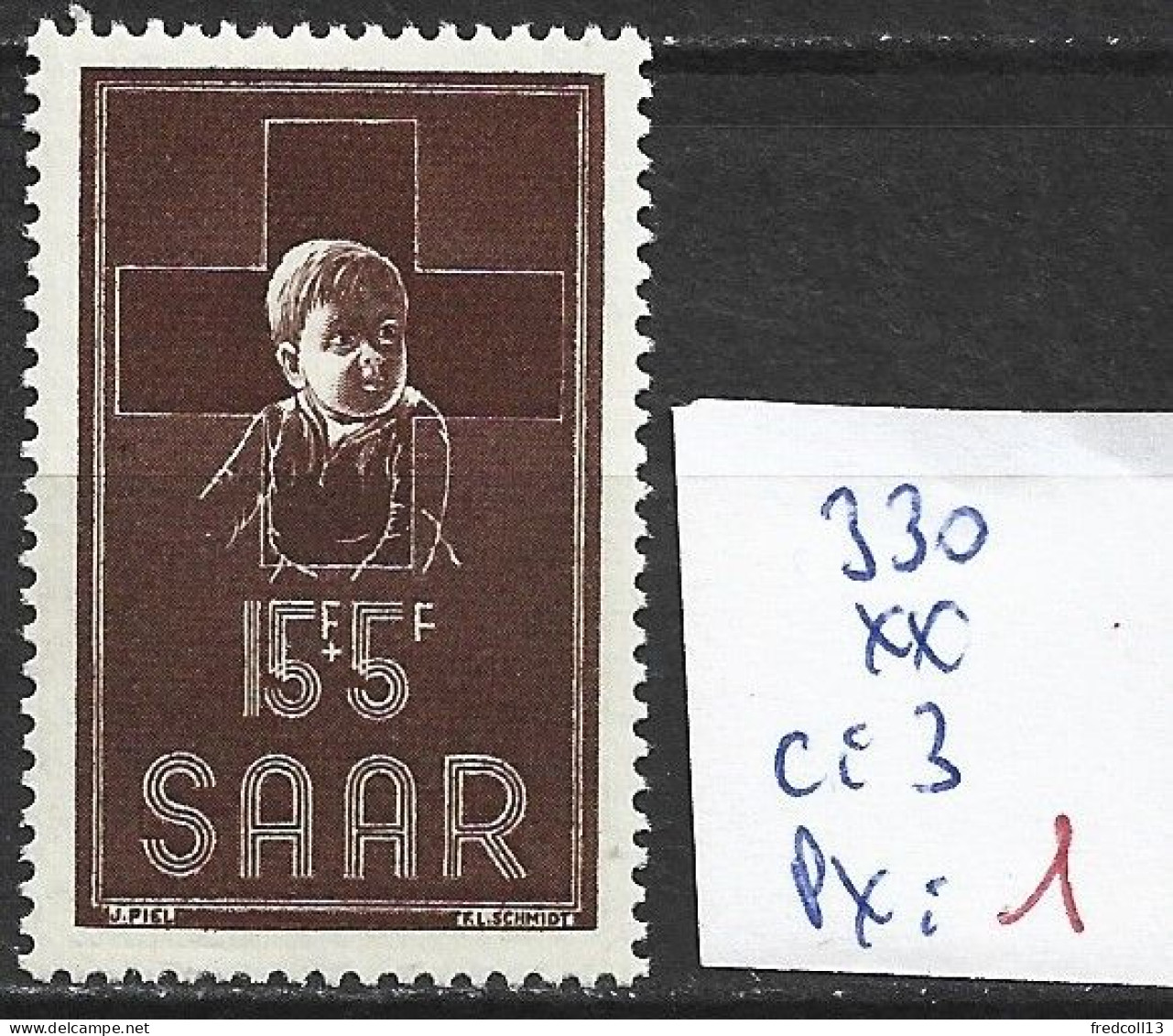 SARRE 330 ** Côte 3 € - Croix-Rouge