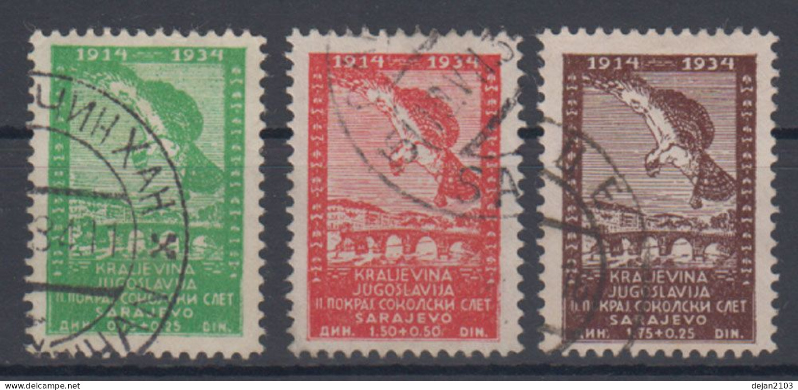 Yugoslavia Kingdom Falcon Meeting In Sarajevo 1934 USED - Used Stamps