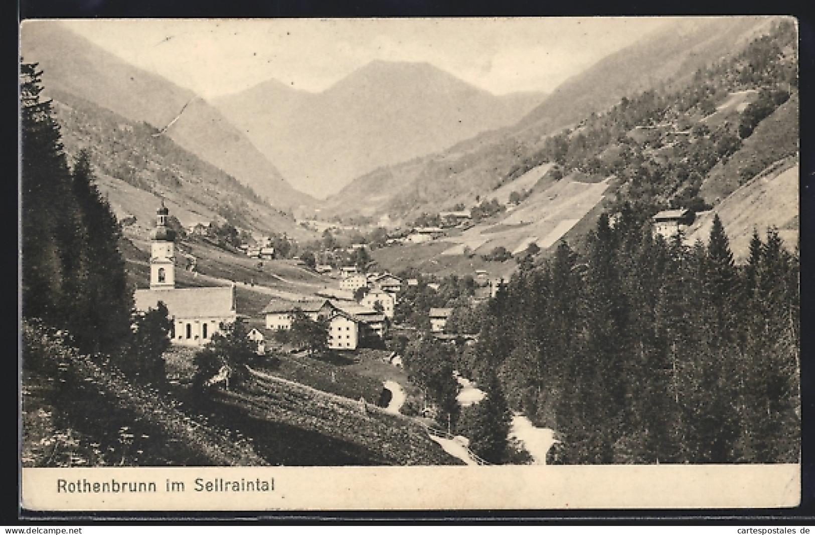 AK Rothenbrunn Im Sellraintal, Ortsansicht Mit Kirche  - Other & Unclassified