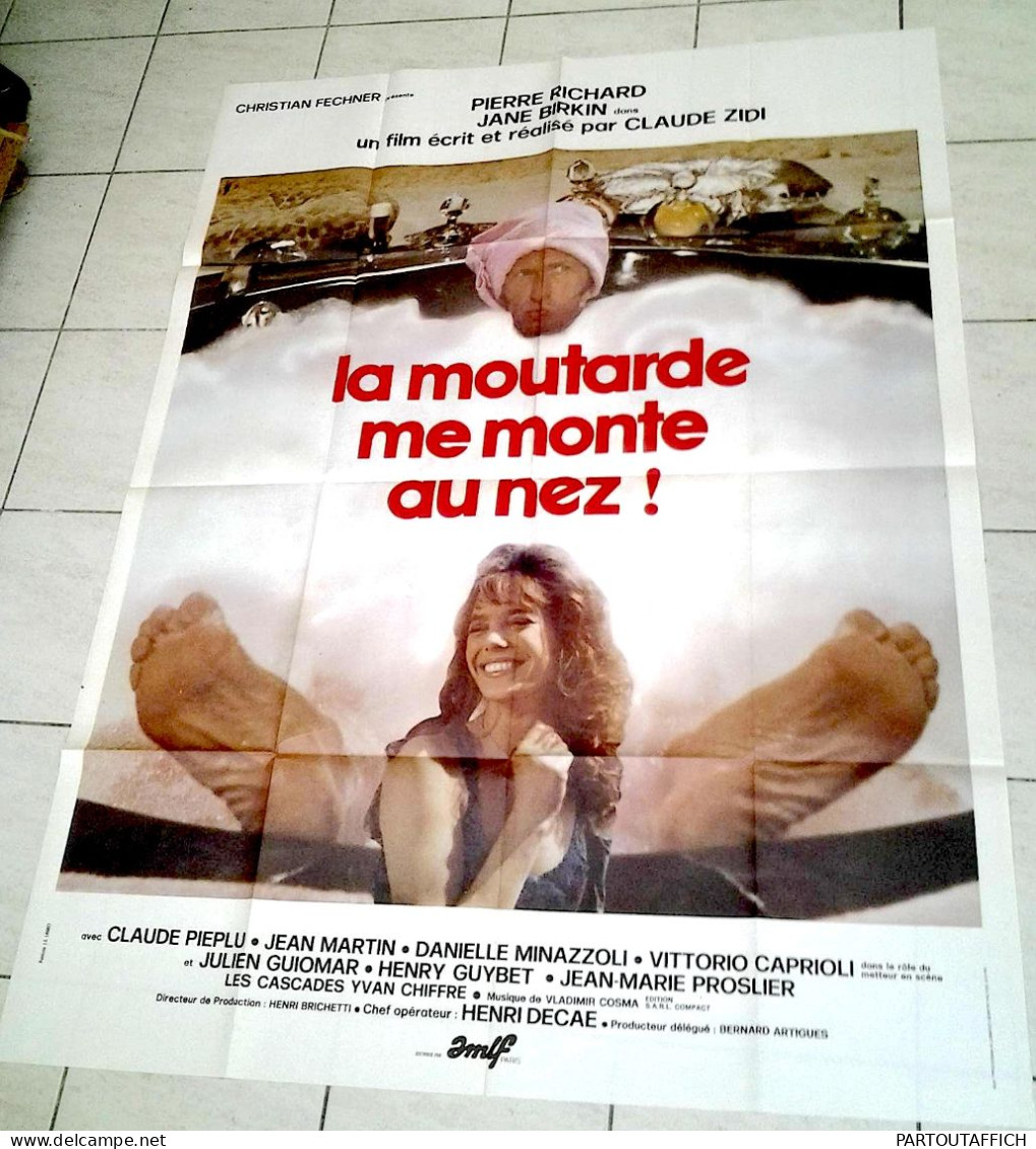 Affiche Ciné Orig MOUTARDE ME MONTE AU NEZ ! Jane, Birkin Pierre Richard 120X160 1974 - Plakate & Poster