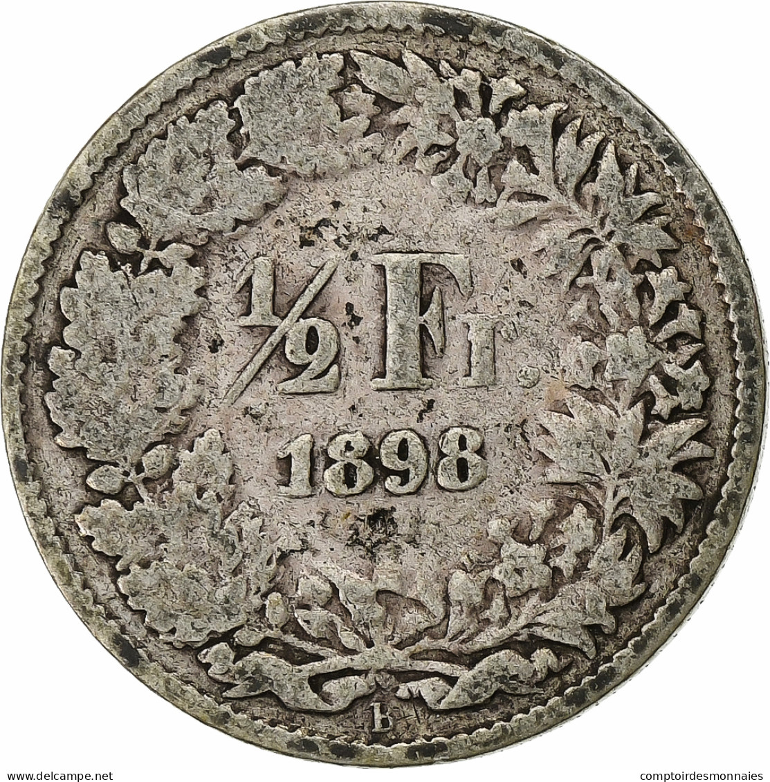 Monnaie, Suisse, 1/2 Franc, 1898, Bern, TB, Argent, KM:23 - Autres & Non Classés