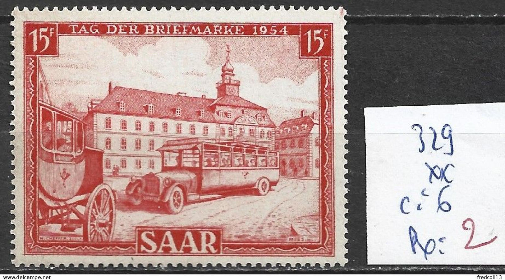 SARRE 329 ** Côte 6 € - Unused Stamps