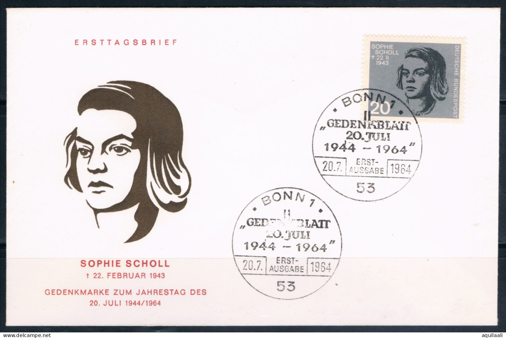 GERMANIA  1964.Sophie Scholl, Busta  Con Annullo Commemorativo Fdc. - 1961-1970