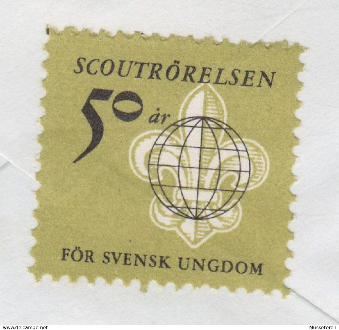 Sweden SKINNKLÄDERS-BOLAGET, MALUNG 1953 Cover Brief VALSKOG 'Scoutrörelsen 50 År' Scouting Pfadfinder Vignette - Brieven En Documenten