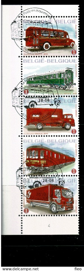 2010 4056/4060 Postfris Met 1édag Stempel : HEEL MOOI ! MNH Avec Cachet 1er Jour :  Postvoertuigen Vroeger En Nu - Neufs