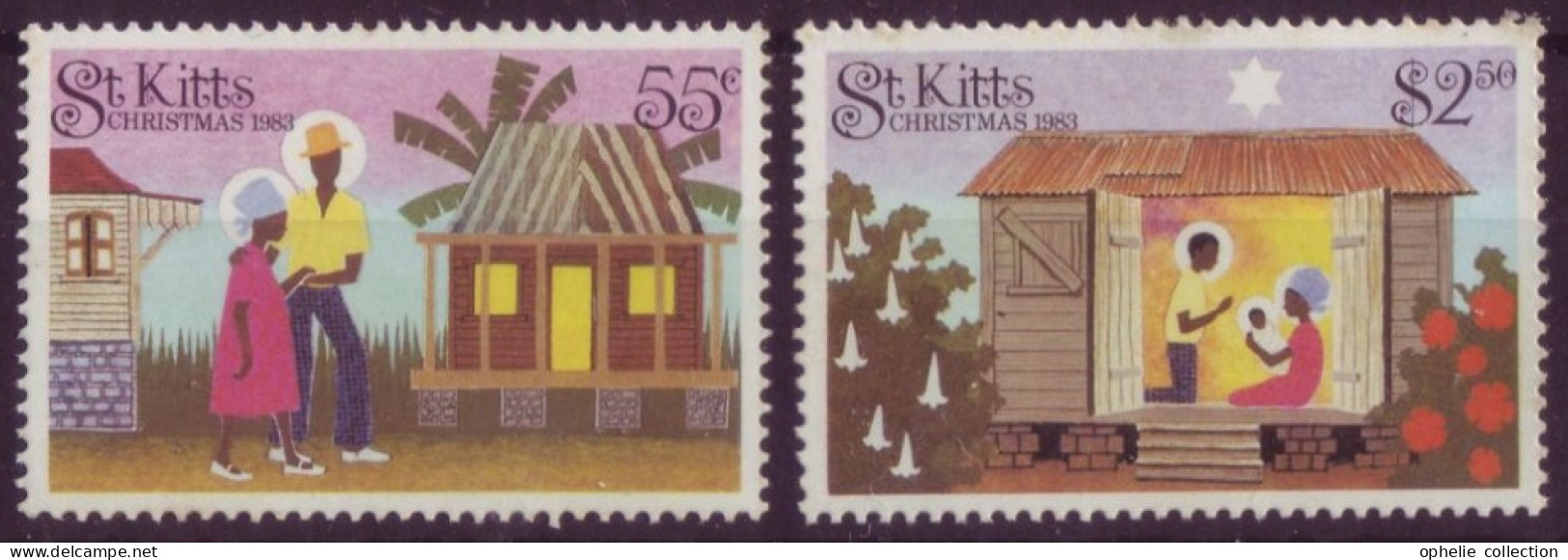 Amérique - St Kitts - Christmas 1983 - 2 Timbres Différents - 7320 - Autres - Amérique