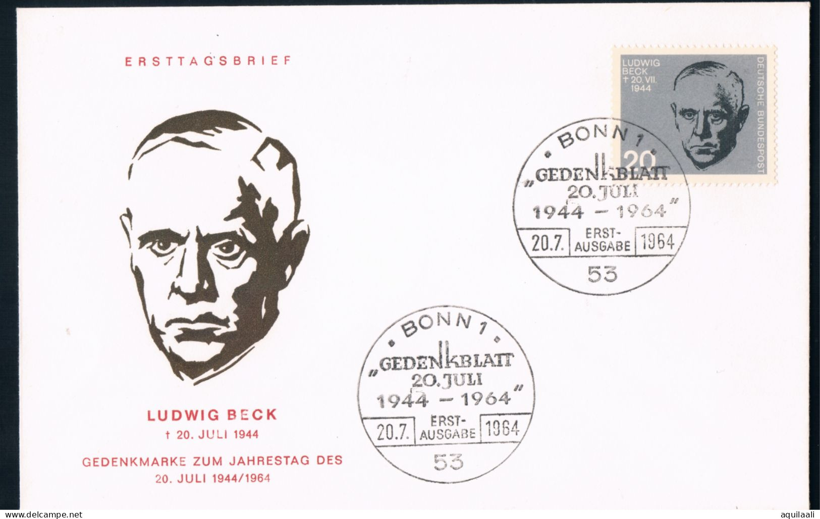 GERMANIA  1964.Ludwig Beck, Busta  Con Annullo Commemorativo Fdc. - 1961-1970