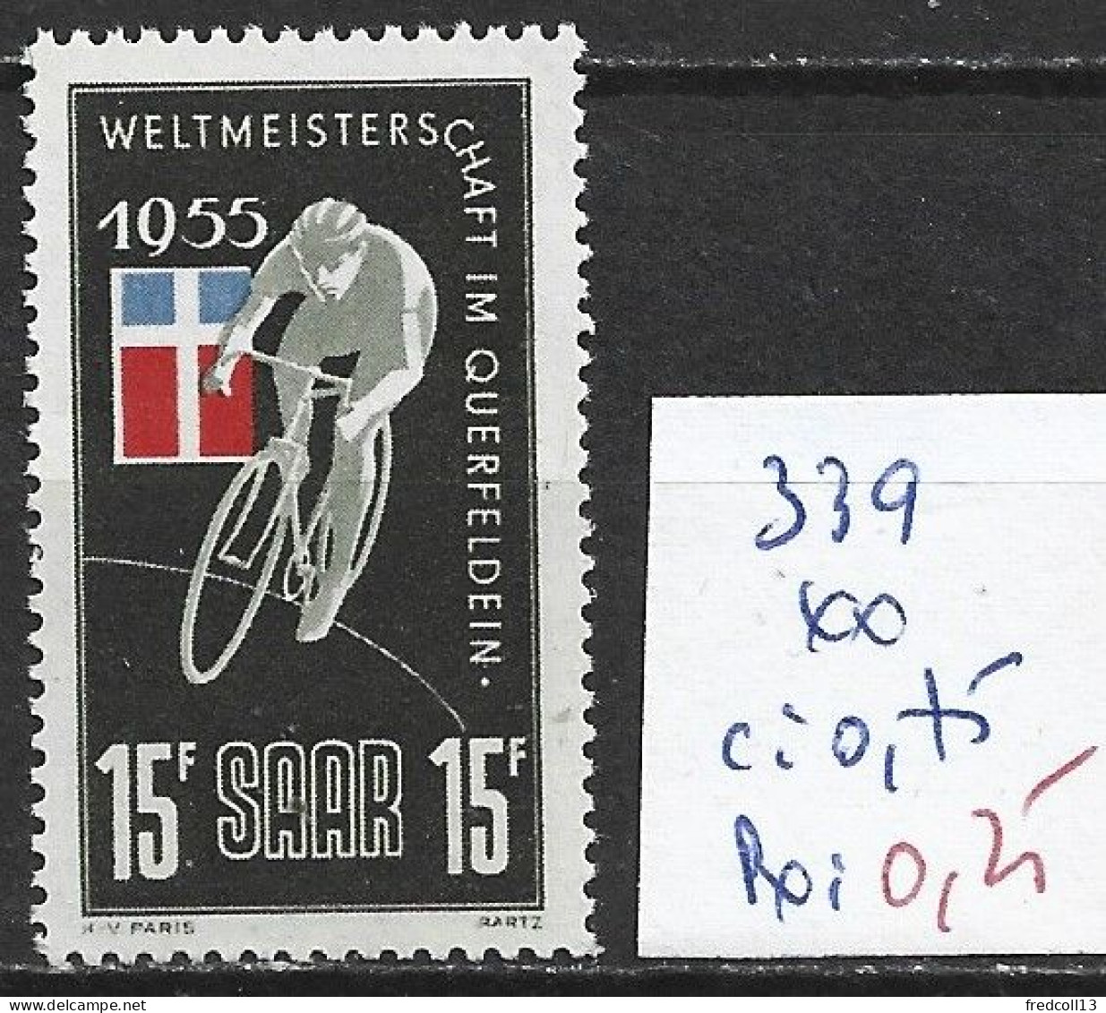 SARRE 339 ** Côte 0.75 € - Cyclisme
