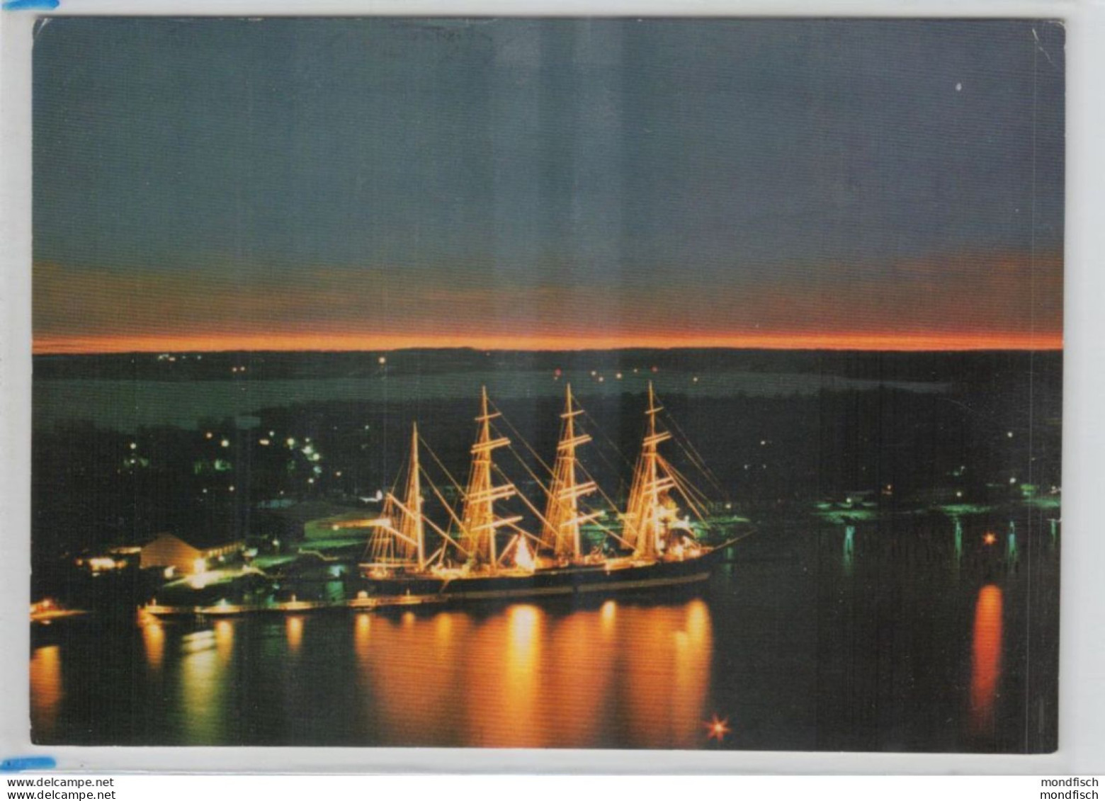 Travemünde - Segelschiff Passat Bei Nacht - Luftbild 1988 - Segelboote