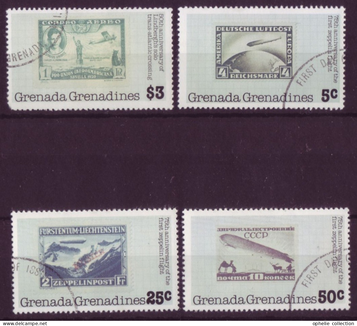 Amérique - Grenada - Grenadines - 75th Anniversary Of The First Zeppelin Flight - 4  Timbres Différents - 7321 - Autres - Amérique