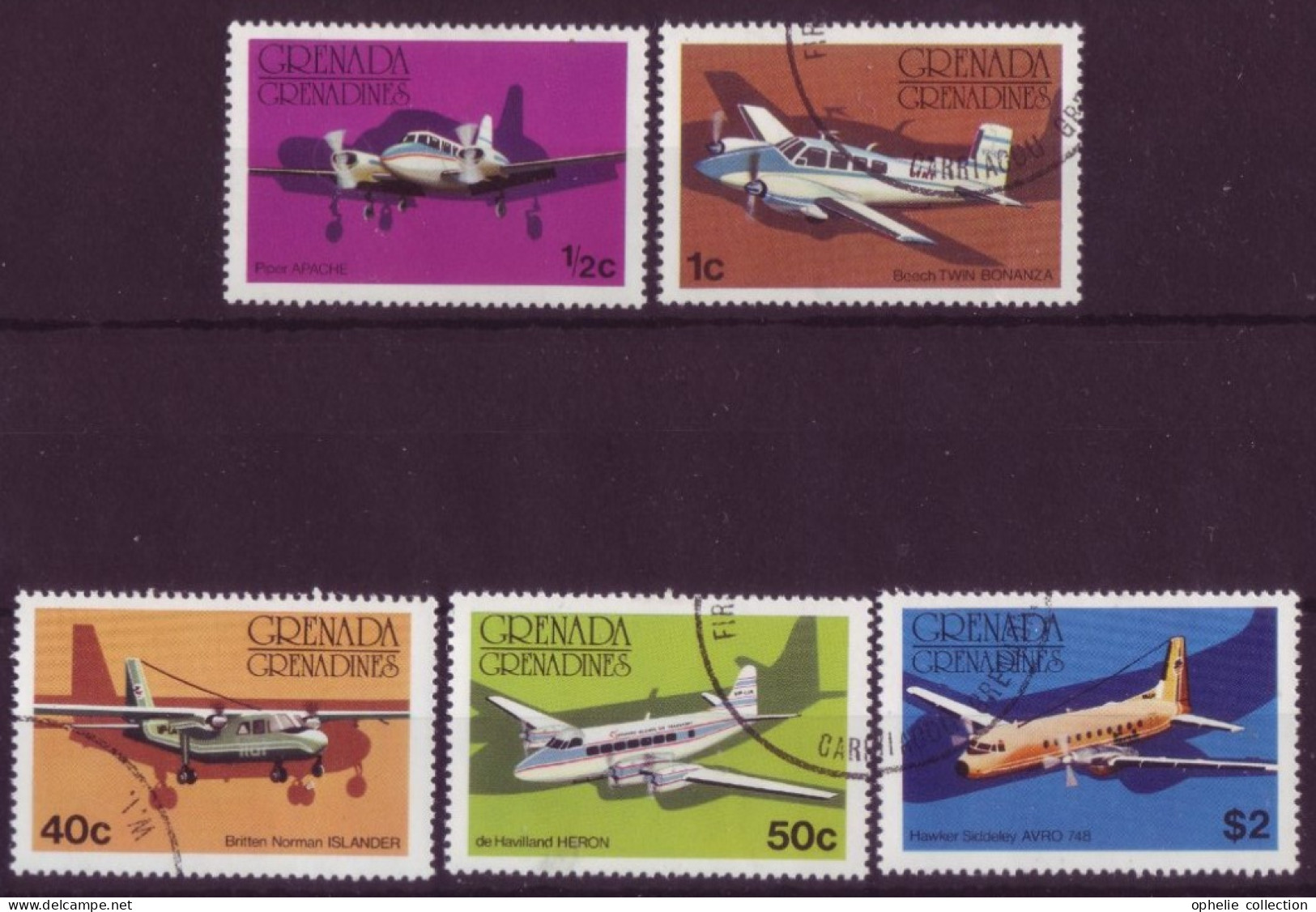 Amérique - Grenada - Grenadines - Avions - 5 Timbres Différents - 7322 - Amerika (Varia)