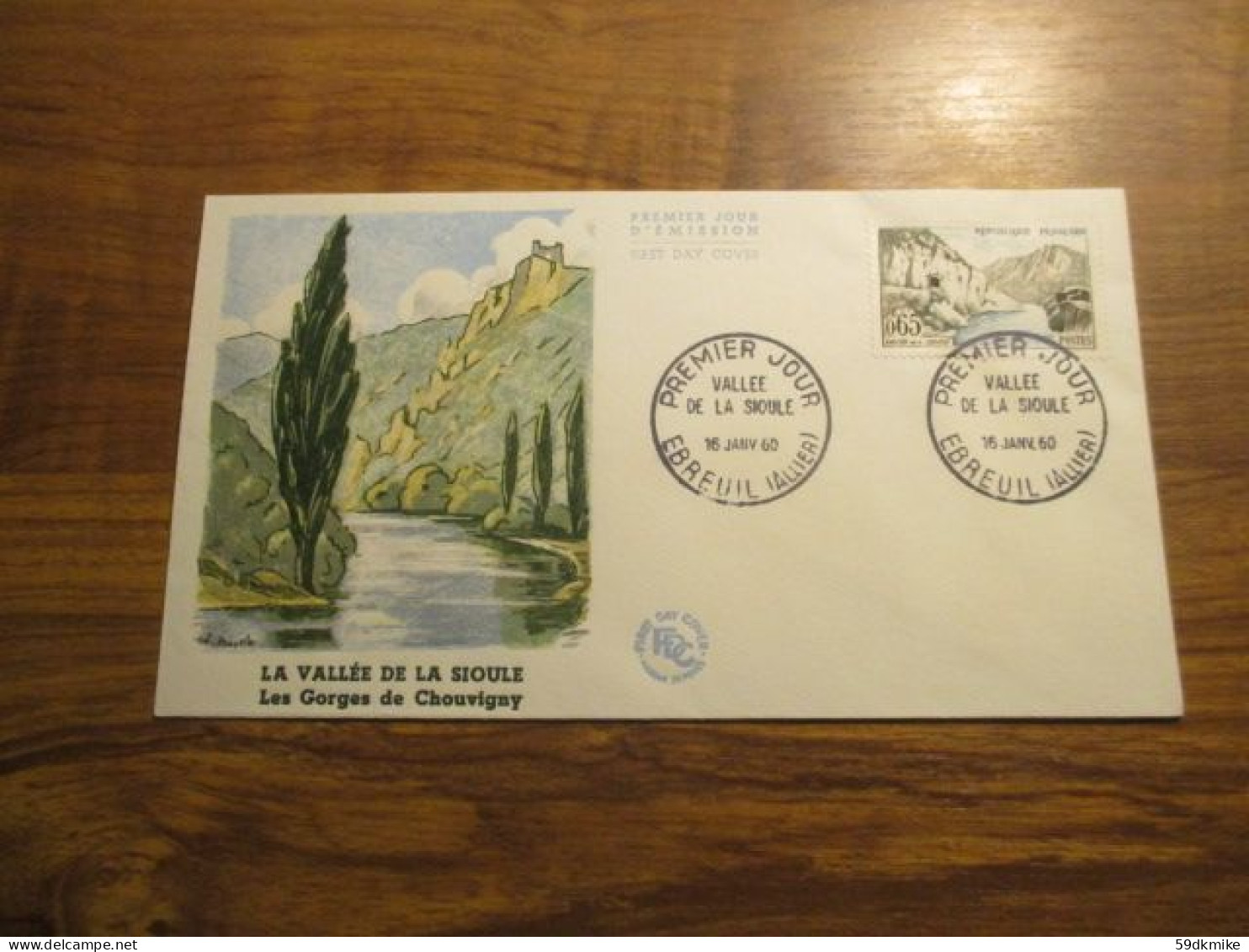 FDC - 1er Jour - France - 1960 - La Vallée De La Sioule - 1960-1969