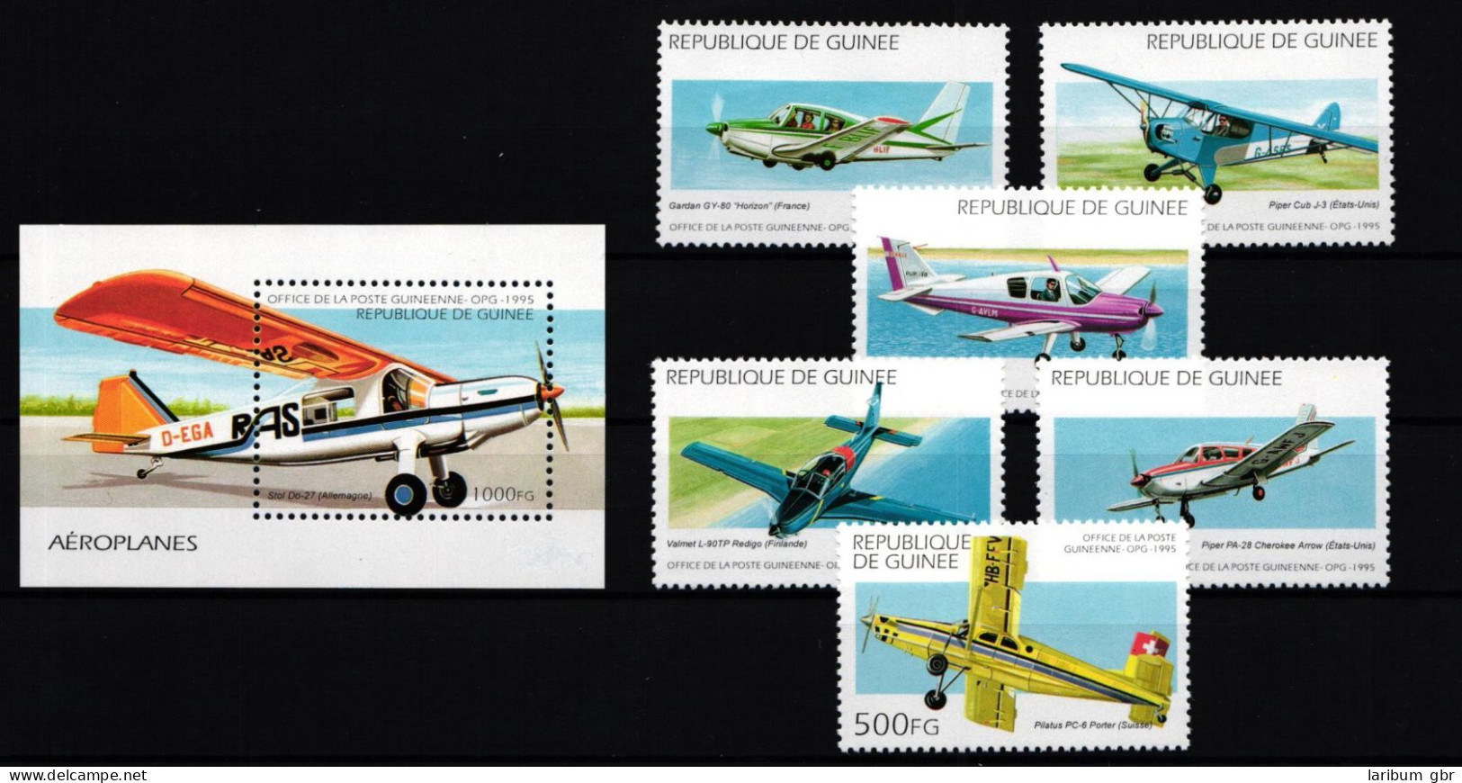 Guinea 1539-1544 Und Block 496 Postfrisch Flugzeuge #GY652 - Guinea (1958-...)