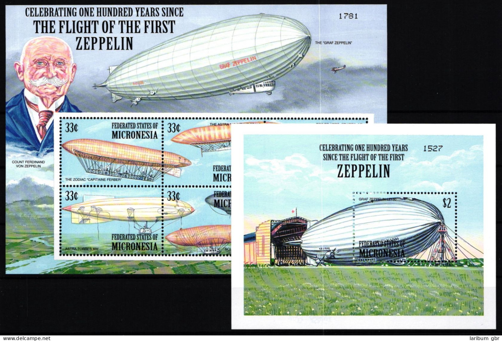 Mikronesien 1050-1055 Und Block 72 Postfrisch Kleinbogen / Zeppelin #GY619 - Mikronesien