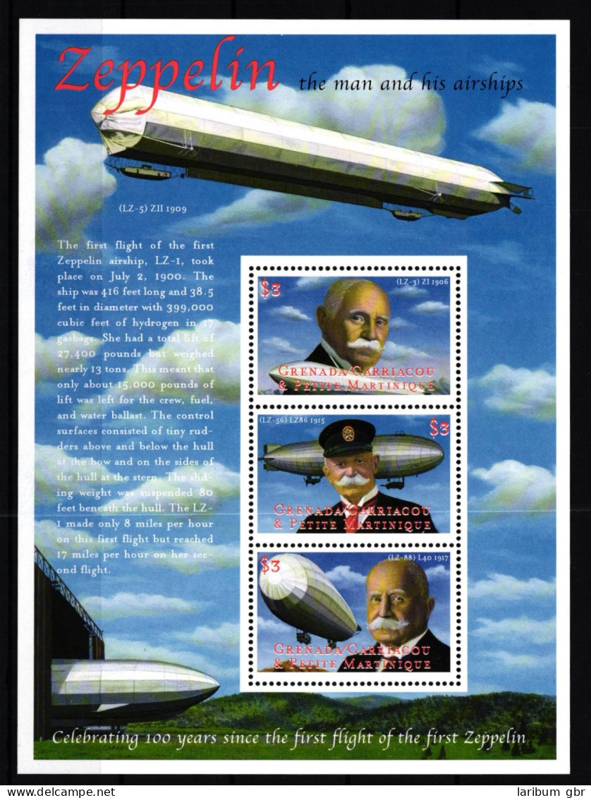 Grenada Grenadinen 3168-3170 Postfrisch Kleinbogen / Zeppelin #GY621 - St.Vincent Und Die Grenadinen