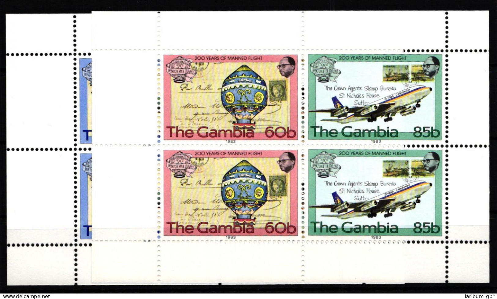 Gambia 491-494 Postfrisch Viererblöcke Aus Markenheft / Flugzeuge #GY651 - Gambia (1965-...)