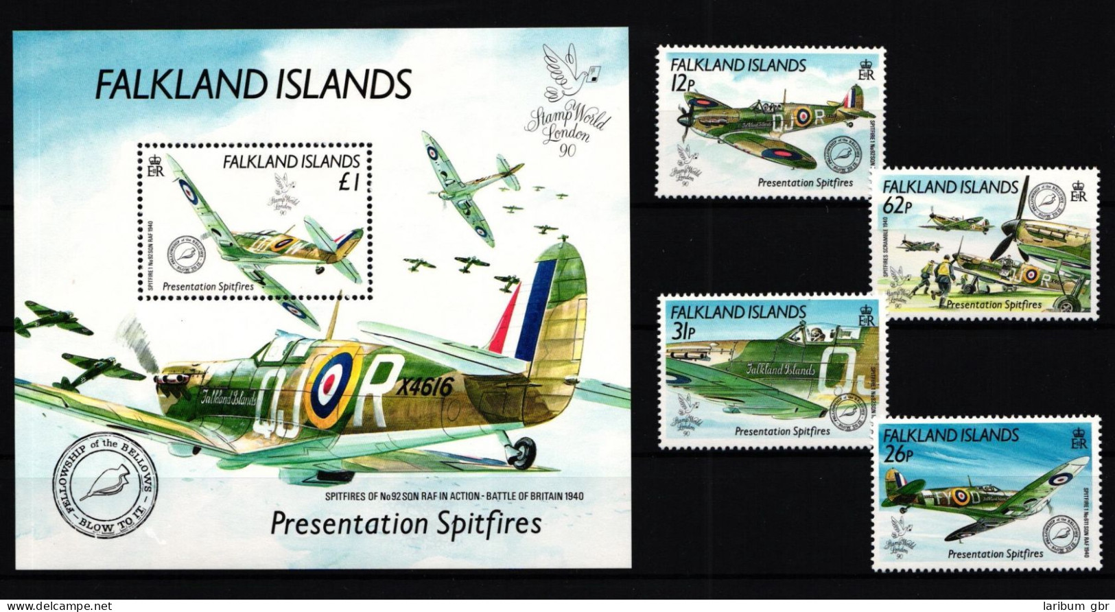 Falkland Inseln 522-525 Und Block 7 Postfrisch Luftfahrt #GY645 - Islas Malvinas
