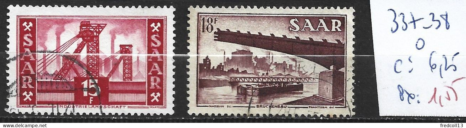 SARRE 337-38 Oblitérés Côte 6.25 € - Used Stamps