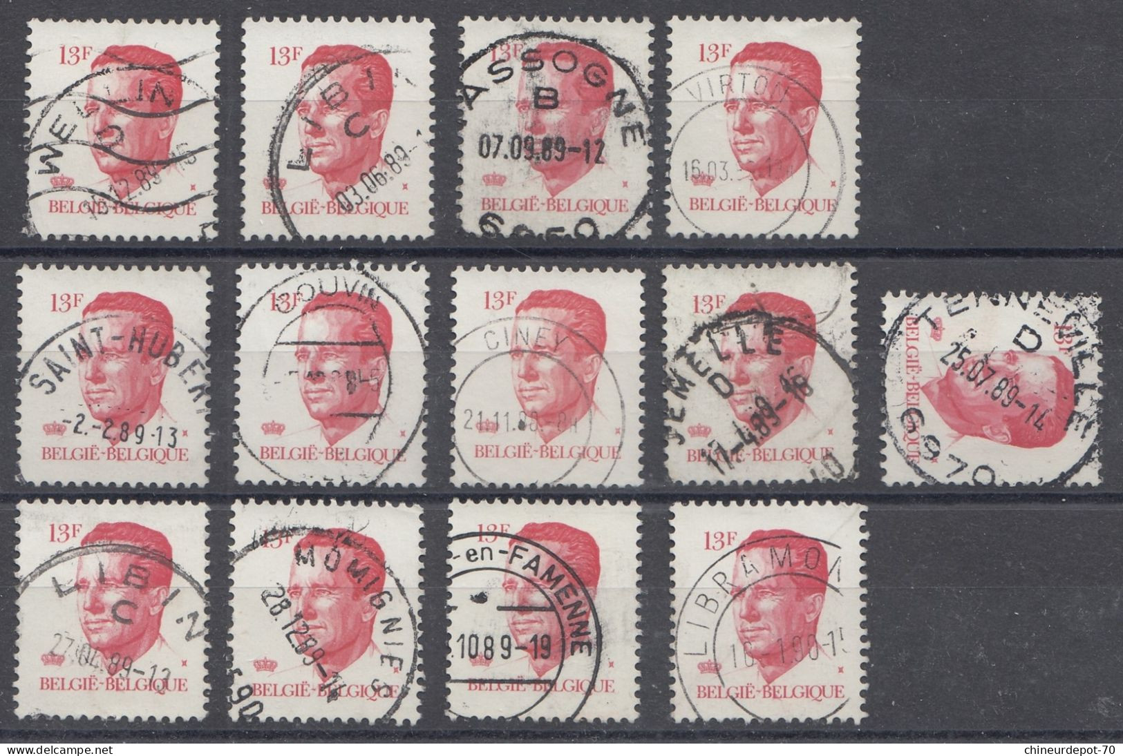 ROI KING SAINT HUBERT COUVIN JEMELLE ... - Used Stamps