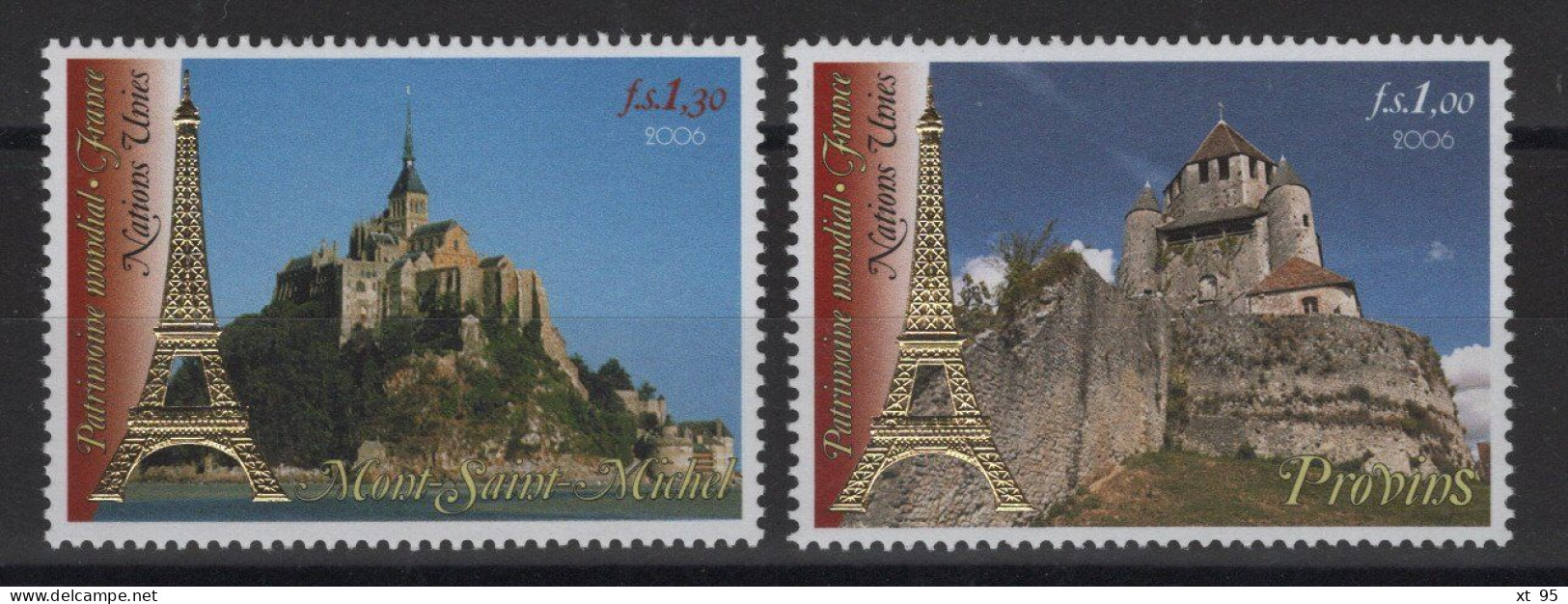 Nations Unies - N°554+555 - Mont St Michel + Provins ** Neufs Sans Charniere - Nuevos