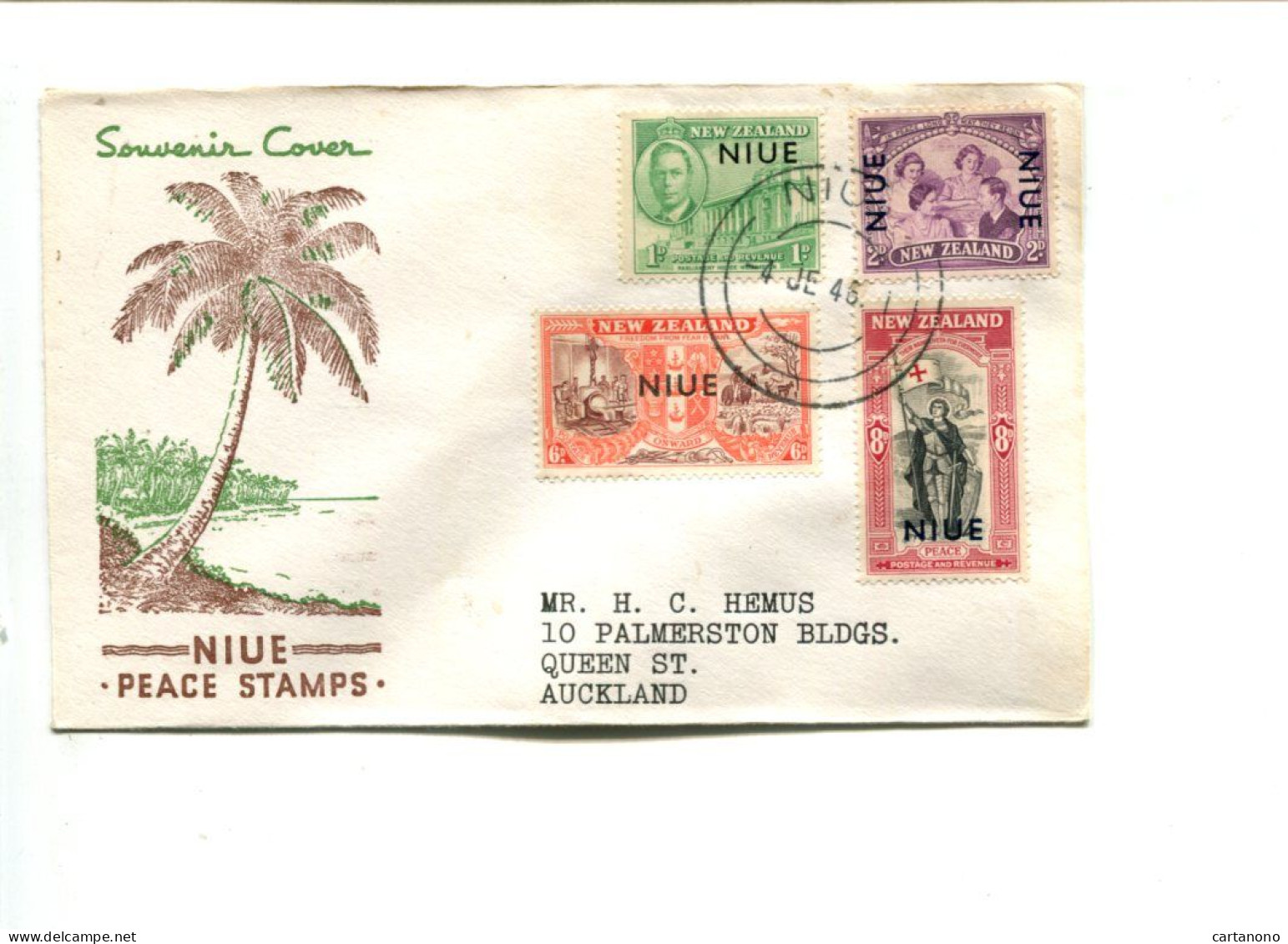 NIUE 1946 - Affranchissement Sur Lettre FDC Pour La Nouvelle Zelande - Niue