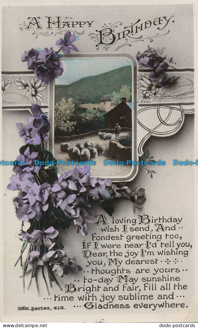 R072756 Greeting Postcard. A Happy Birthday. Sheeps Near The House. Wildt And Kr - World