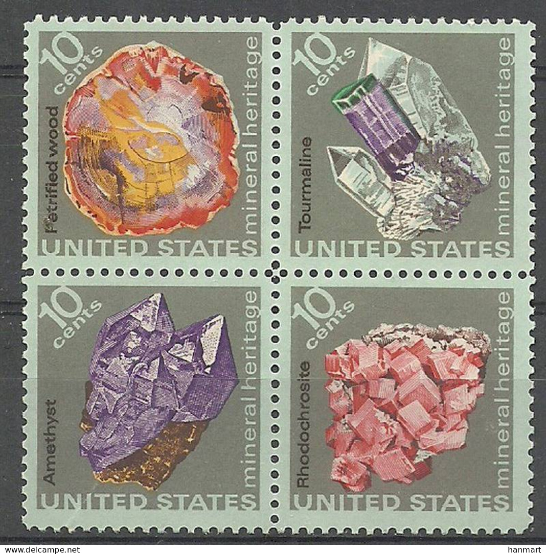 United States Of America 1974 Mi 1145-1148 MNH  (ZS1 USAvie1145-1148) - Minerals