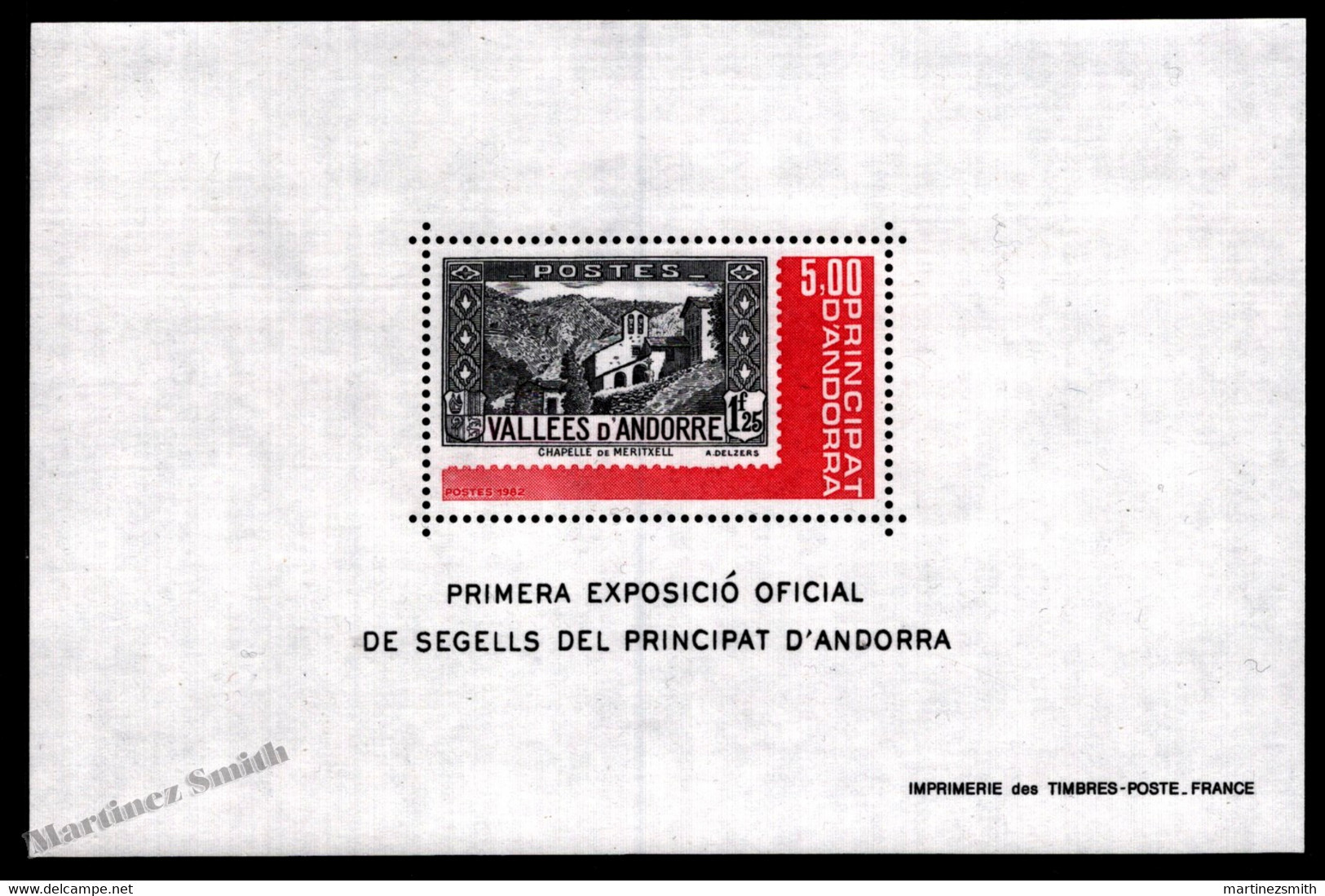 Andorre Français / French Andorra 1982 Yv. BF1, 1st Andorra Stamps Philatelic Exposition - Miniature Sheet - MNH - Unused Stamps