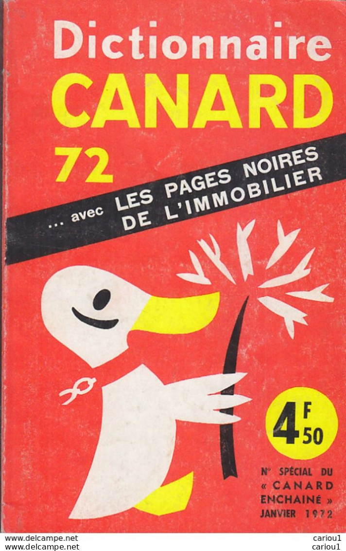 C1  Canard Enchaine DICTIONNAIRE CANARD 72 Janvier 1972  PORT INCLUS FRANCE - History