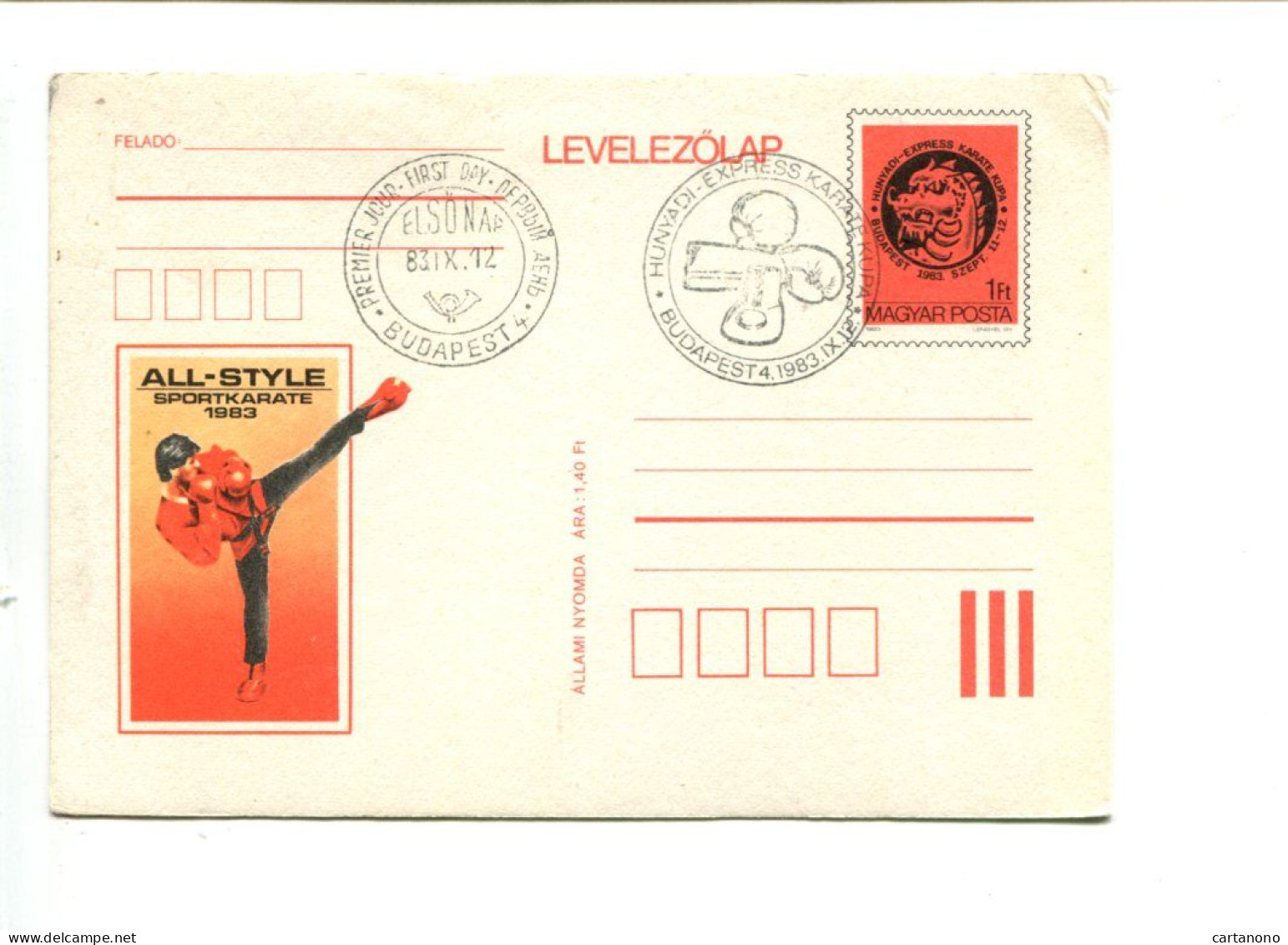 KARATE / HONGRIE - Entier Postal Et Oblitération Illustrée - Sin Clasificación