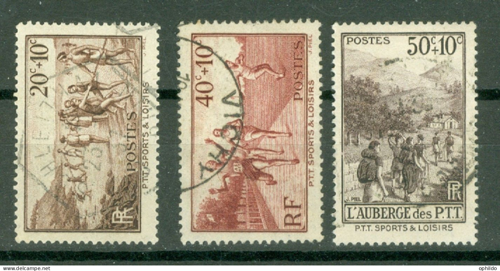 France Yv  345/347 Ob TB  - Gebraucht