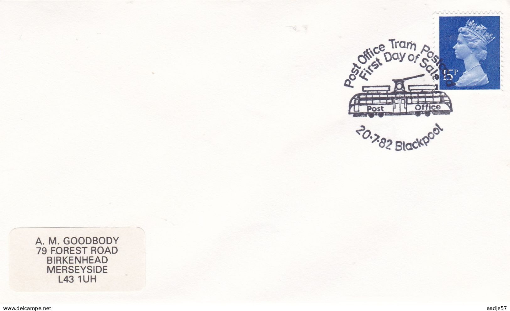 GB Engeland 1982 Post Office Tram Postcord FDC 20-07-1982 - Tramways