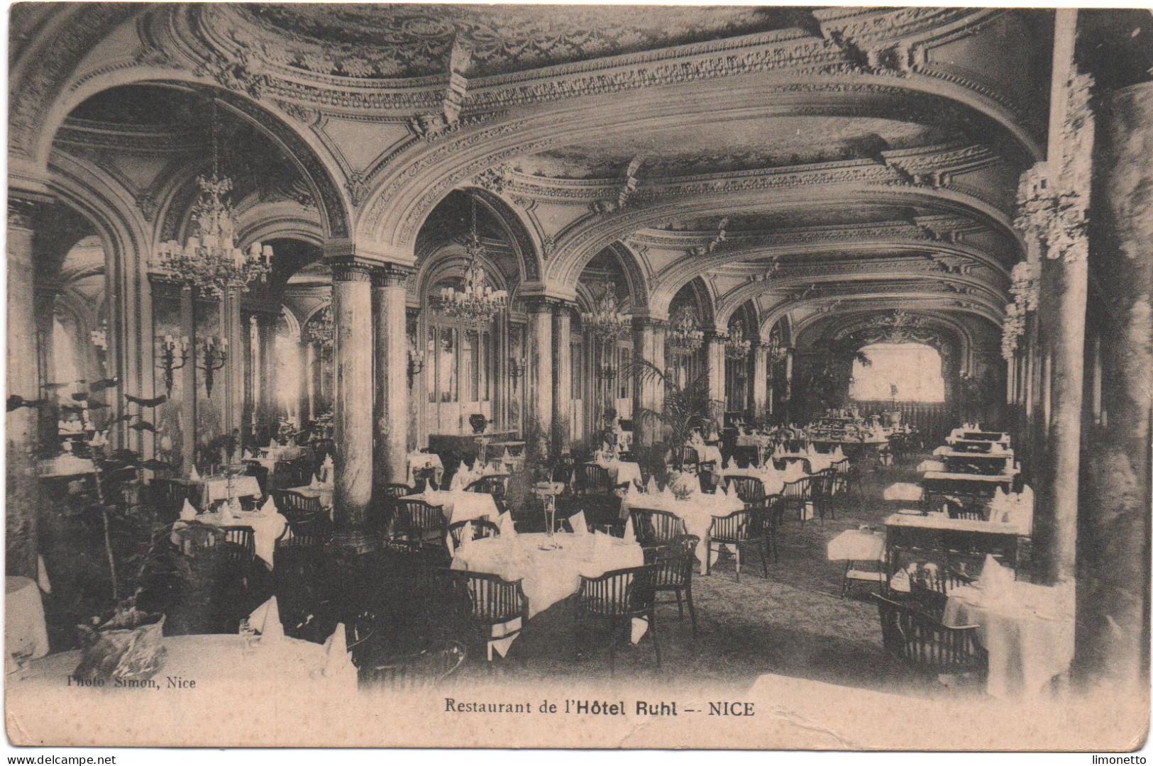 06- NICE- Restaurant De L' Hôtel RUHL -( Intérieur ) Ed  Simon     CPA- - Bar, Alberghi, Ristoranti