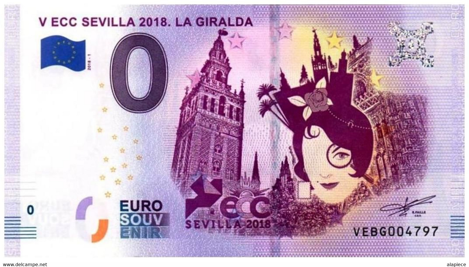 Billet Touristique - 0 Euro - Espagne - Sevilla 2018 - La Giralda - (2018-1) - Private Proofs / Unofficial