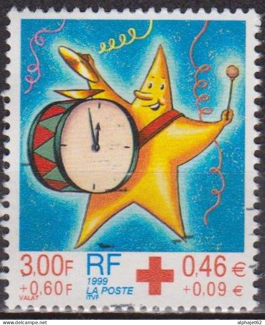 Croix Rouge - FRANCE - Etoile Avec Tambour Horloge - N° 3288 - 1999 - Oblitérés