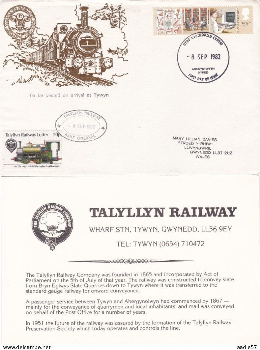 GB Engeland 1983 FDC Talyllyn Railway 08-09-1982 - Trains