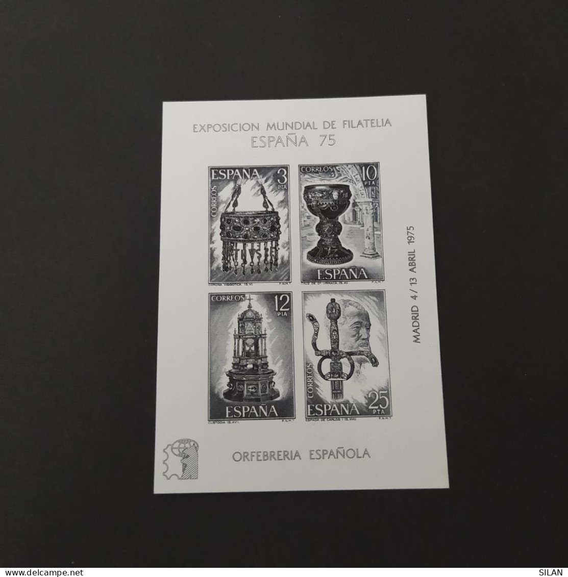 Hojita Exposición Mundial De Filatelia España 75 Orfebrería Española Madrid 4/13 Abril 1975 - Postzegelboekjes