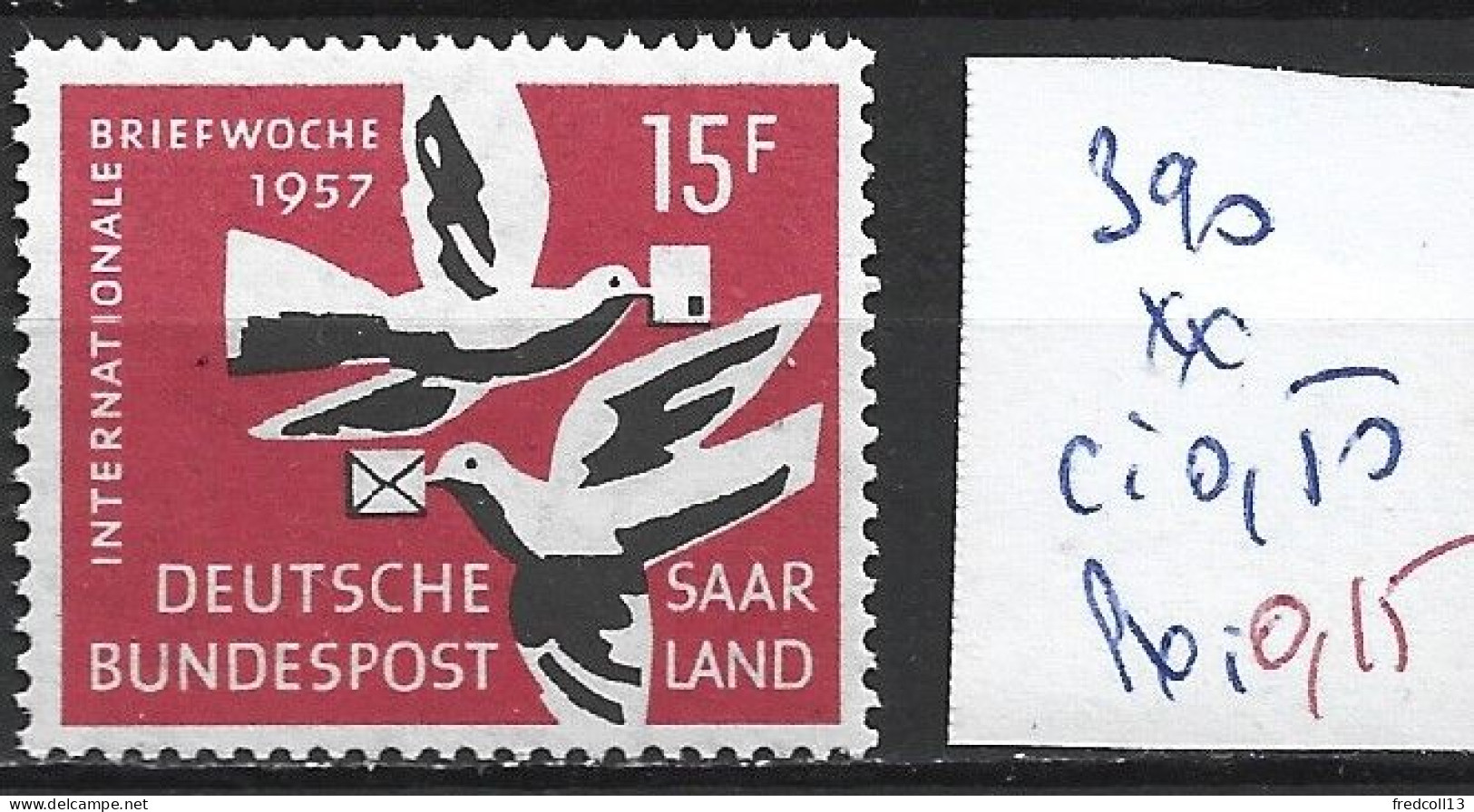 SARRE 390 ** Côte 0.50 € - Ungebraucht