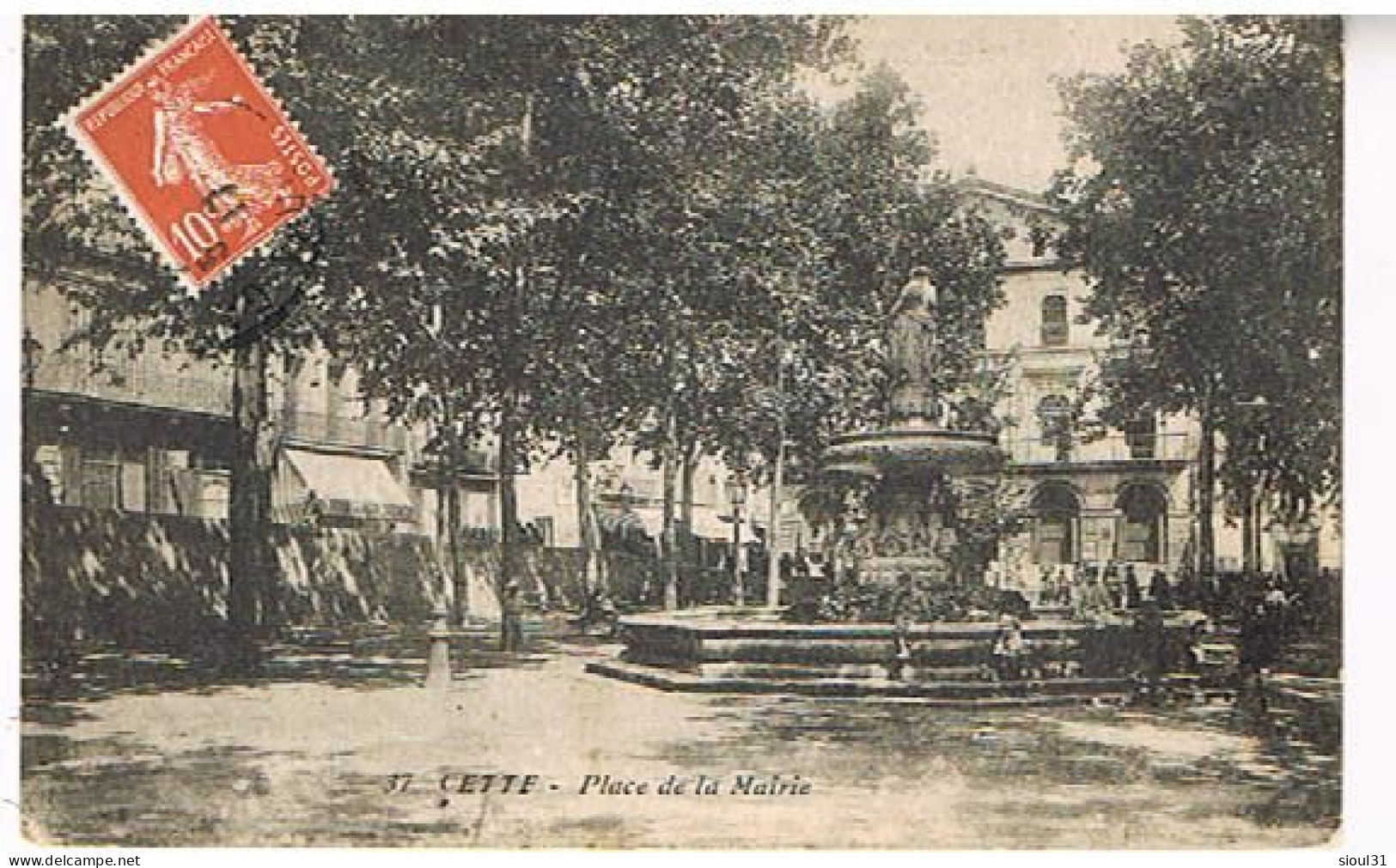 SETE CETTE  PLACE DE LA MAIRIE  1917 - Sete (Cette)