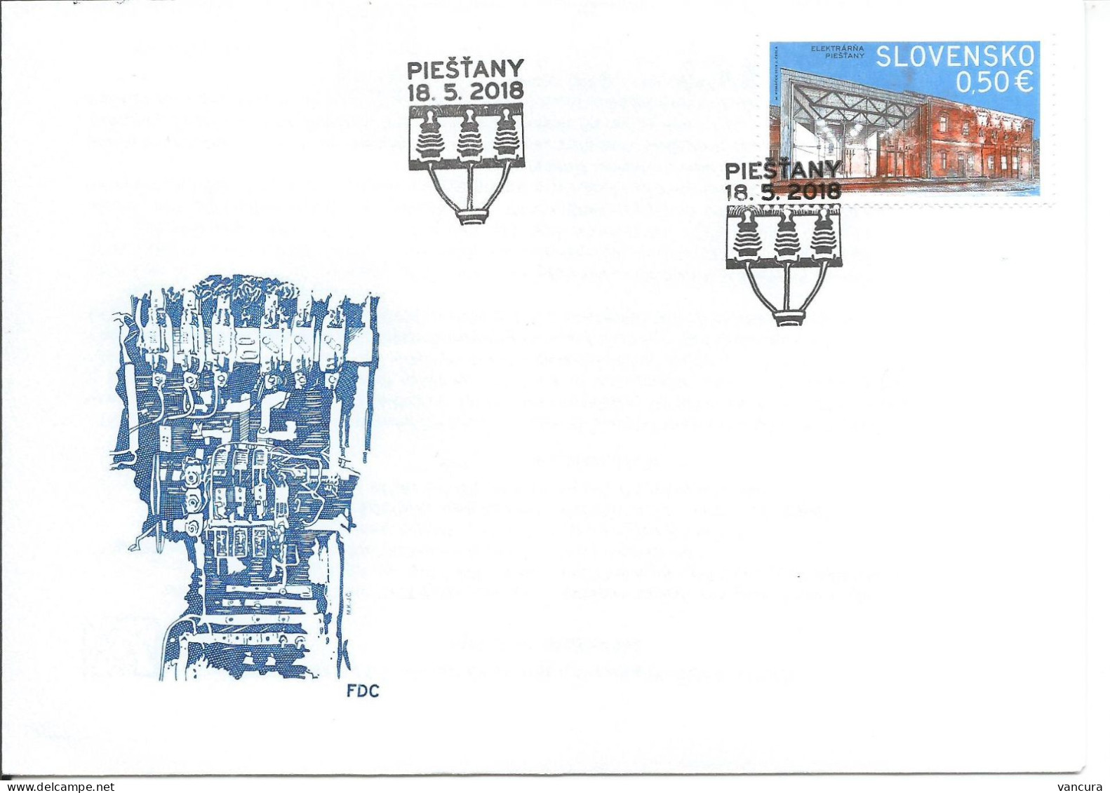 FDC 662 Slovakia Electric Plant Of Piestany 2018 - Elektriciteit