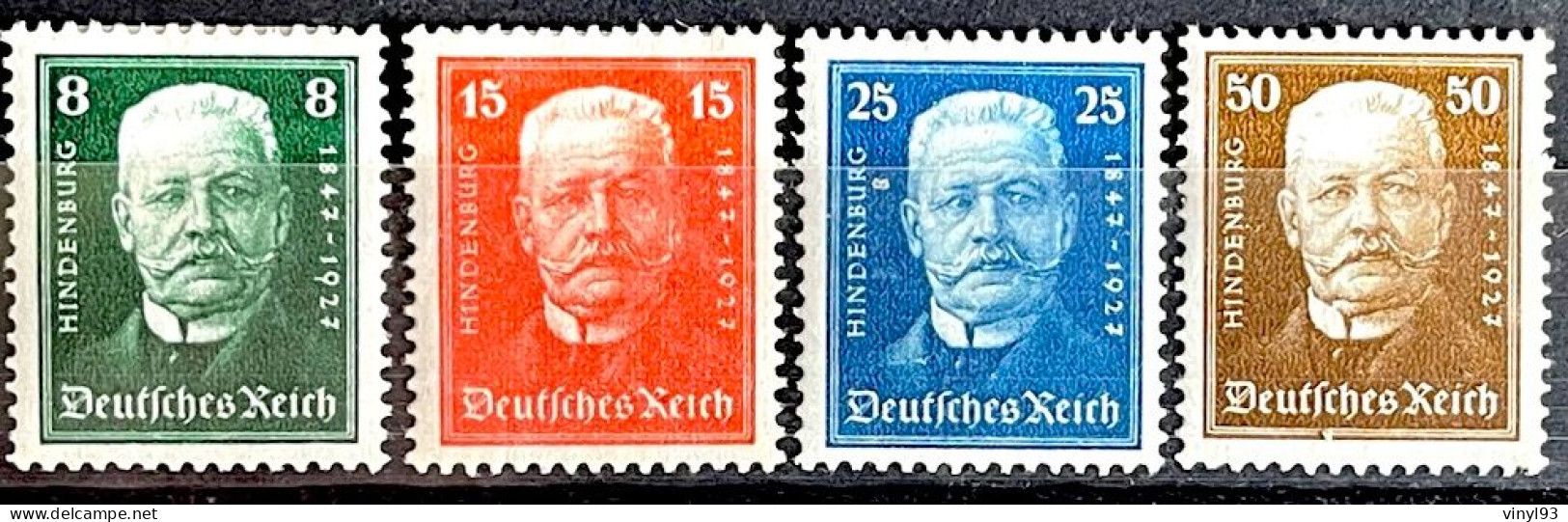 1927 - Deutsches Reich - Les 4 Timbres Neufs* à La Suite - MI Du N°403 Au 406 - Paul Von Hindenburg - Neufs