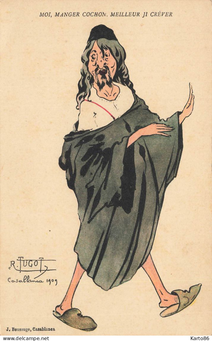 Judaica ? * CPA Illustrateur R. TUGOT 1909 * Israélite Juive Juifs Juif Judaisme Jew Jewish Jud Juden Juives Boucher - Judaika