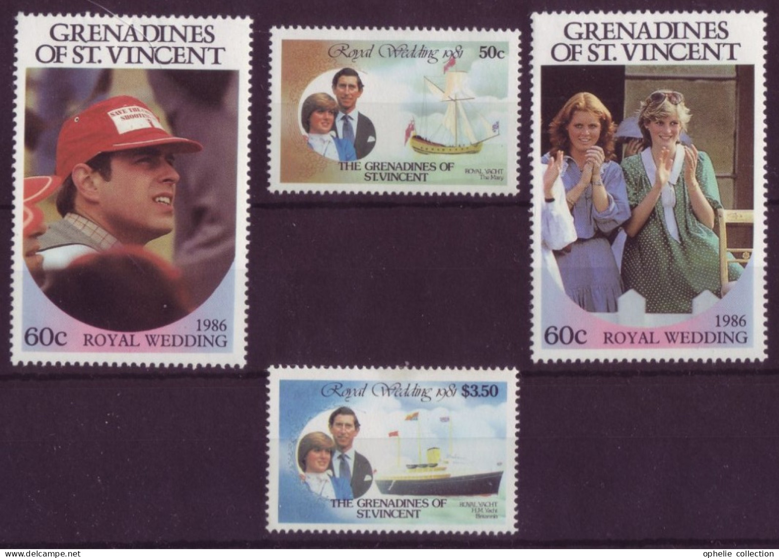 Amérique -  Grenadines  Of St Vincent - Royal Wedding - 4 Timbres Différents - 7332 - America (Other)