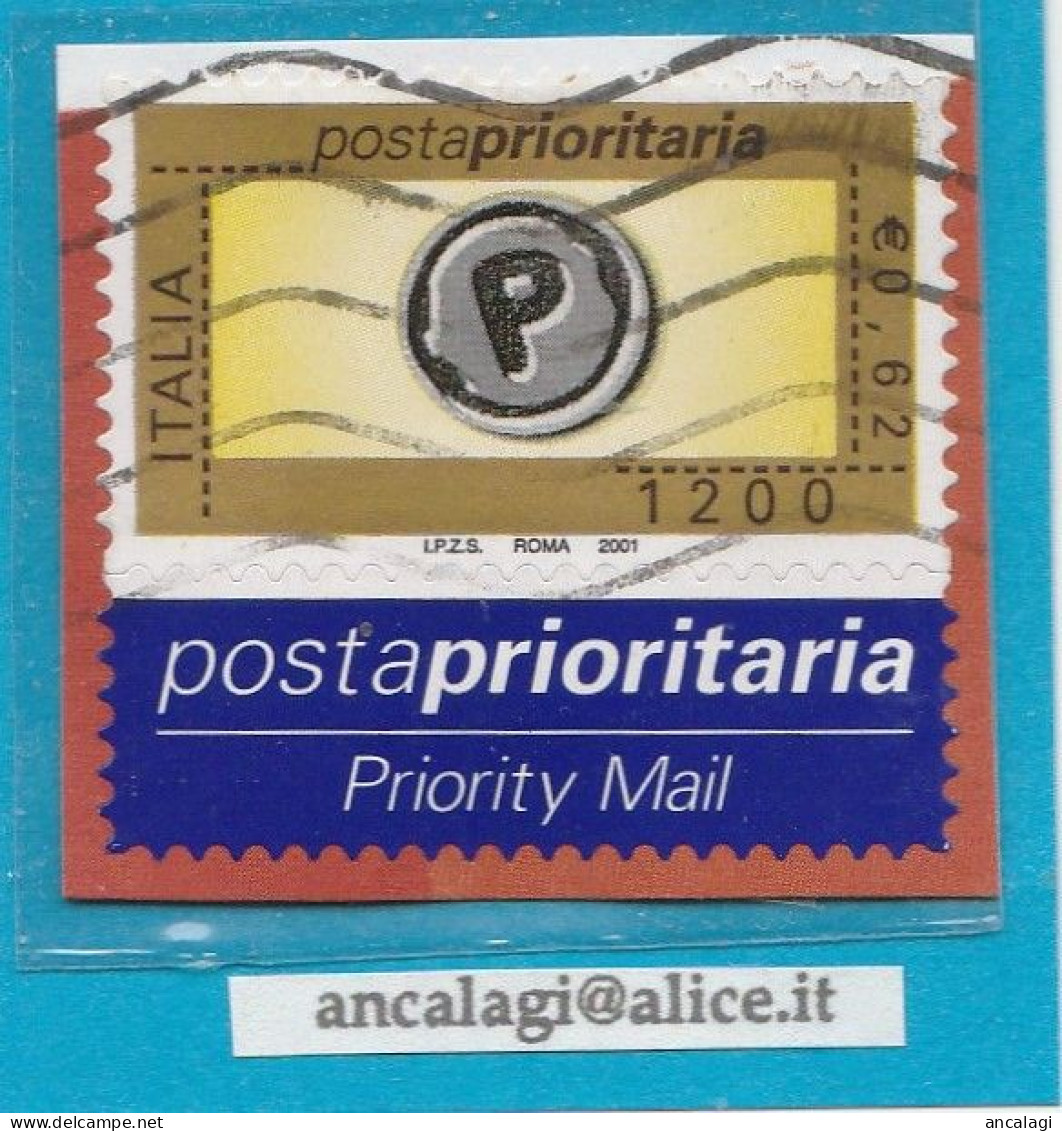 USATI ITALIA POSTA PRIORITARIA 2001 - Ref.1406A "3^ Emissione" 1 Val. Con Appendice - - 2001-10: Oblitérés