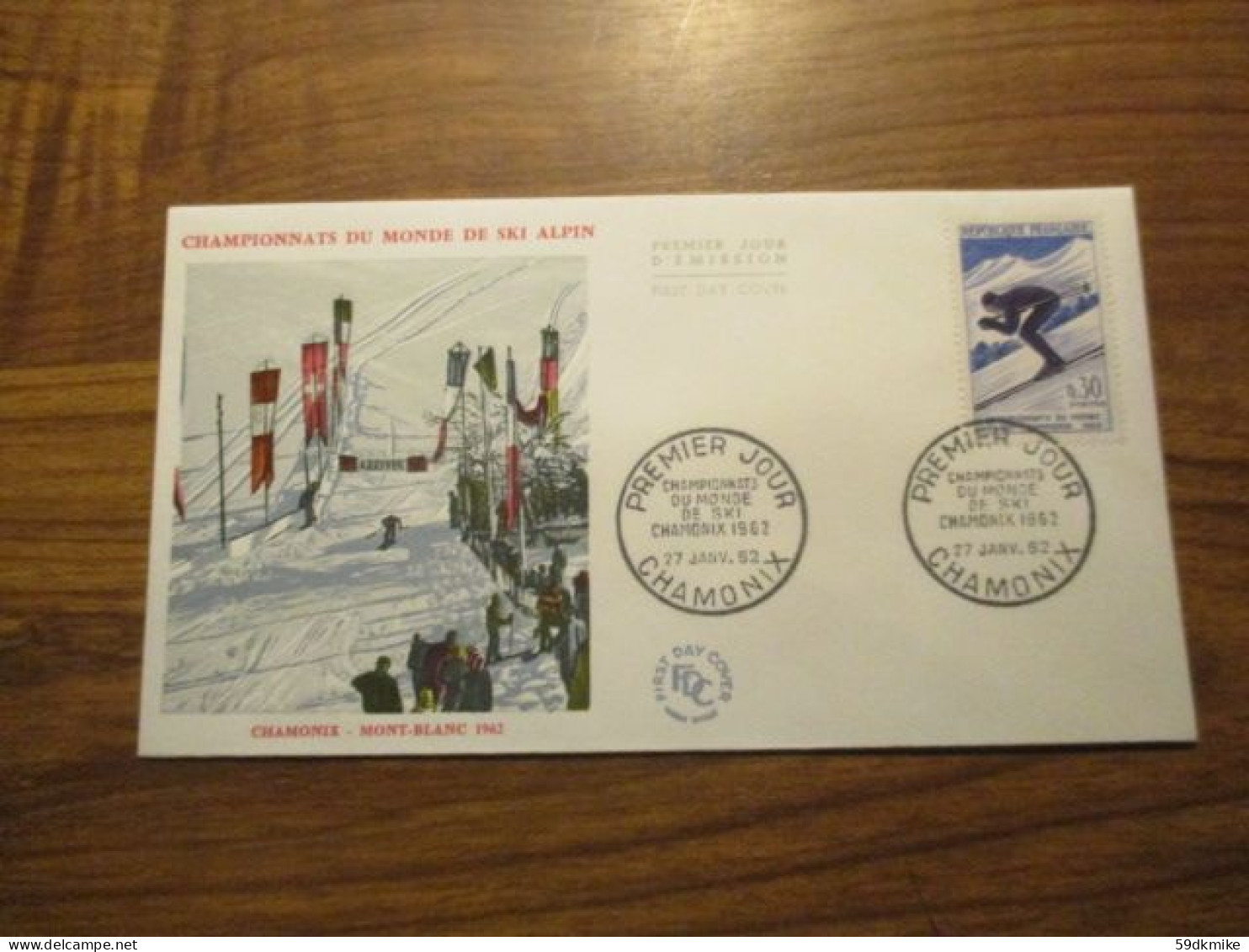 FDC - 1er Jour - France - 1962 - Championnat Du Monde De Ski Alpin - 1960-1969