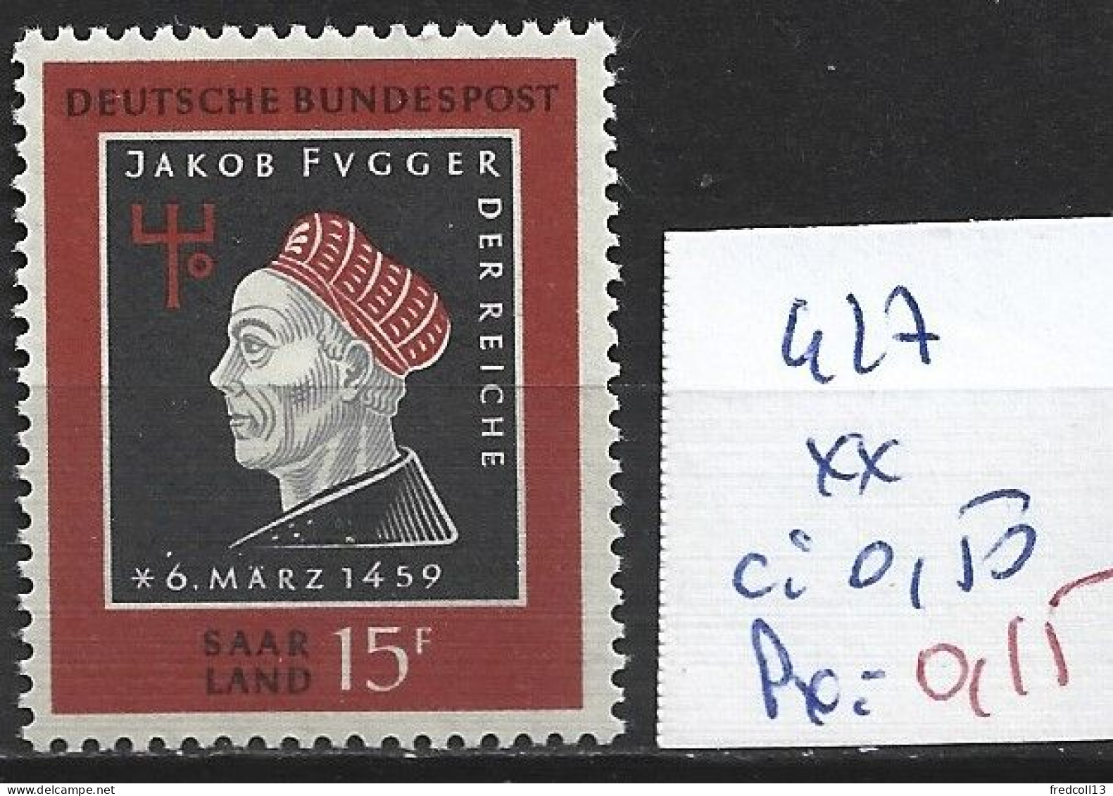 SARRE 427 ** Côte 0.50 € - Unused Stamps
