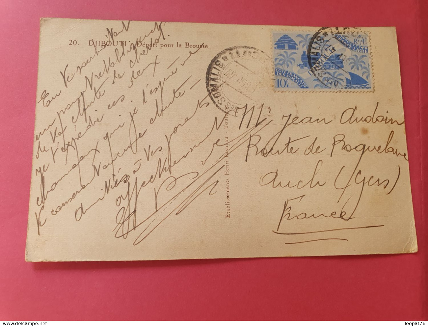 Côte Des Somalis - Carte Postale De Djibouti Pour La France En 1947 - Réf 3536 - Brieven En Documenten