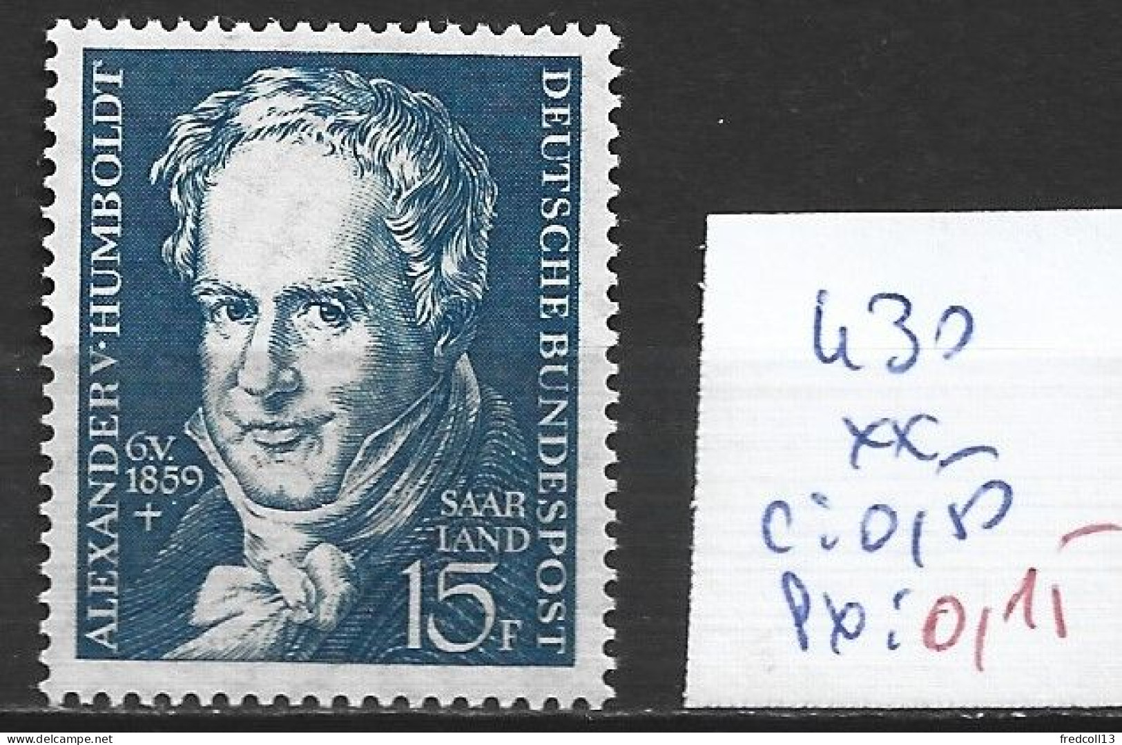 SARRE 430 ** Côte 0.50 € - Unused Stamps